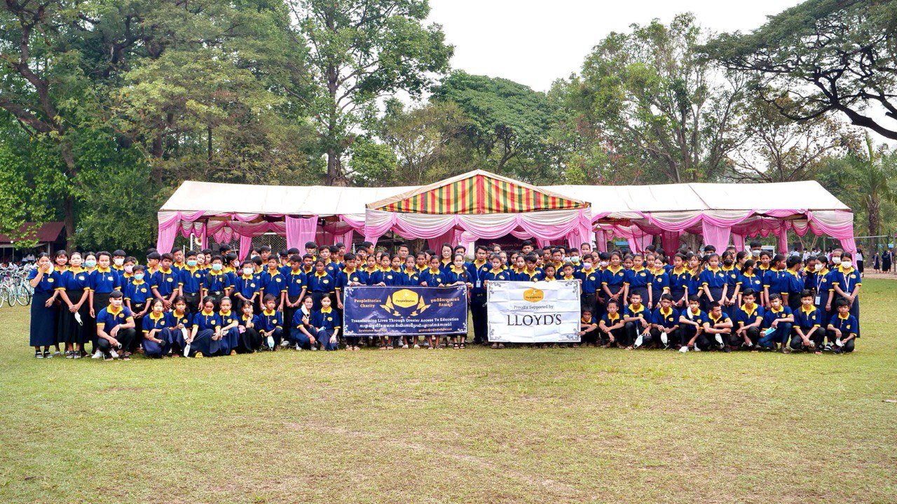 School children on a playing field